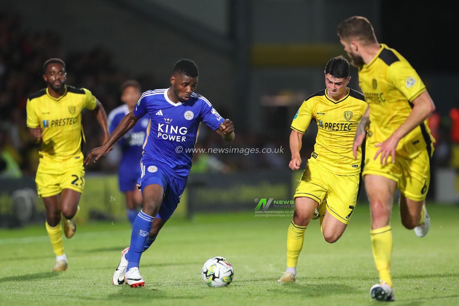 Kelechi Iheanacho #14 of Leicester City breaks with the ball during the Carabao Cup match Burton Albion vs Leicester City at Pirelli Stadium, Burton upon Trent, United Kingdom, 9th August 2023

(Photo by Gareth Evans/News Images)