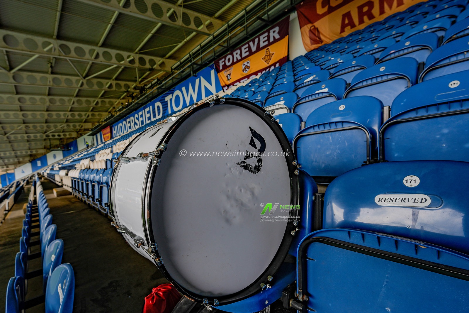 A general view of the drum in the stands during the Betfred Super League round 7 match Huddersfield Giants vs York Knights at Accu Stadium, Huddersfield, United Kingdom on 04 April 2026

(Photo by Maynard Manyowa/News Images)