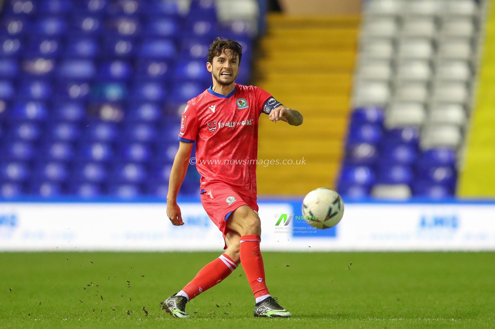 Lewis Travis #27 of Blackburn Rovers passes the ball during the Emirates FA Cup Fourth Round Replay match Birmingham City vs Blackburn Rovers at St Andrews, Birmingham, United Kingdom, 31st January 2023

(Photo by Gareth Evans/News Images)