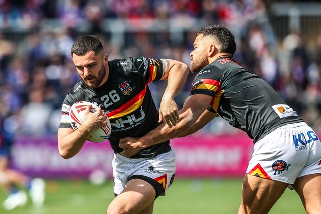 Ronan Michael of Bradford Bulls in the pre-game warm up during the Betfred Super League round 8 match Wakefield Trinity vs Bradford Bulls at DIY Kitchens Stadium, Wakefield, United Kingdom on 18 April 2026

(Photo by Alfie Cosgrove/News Images)