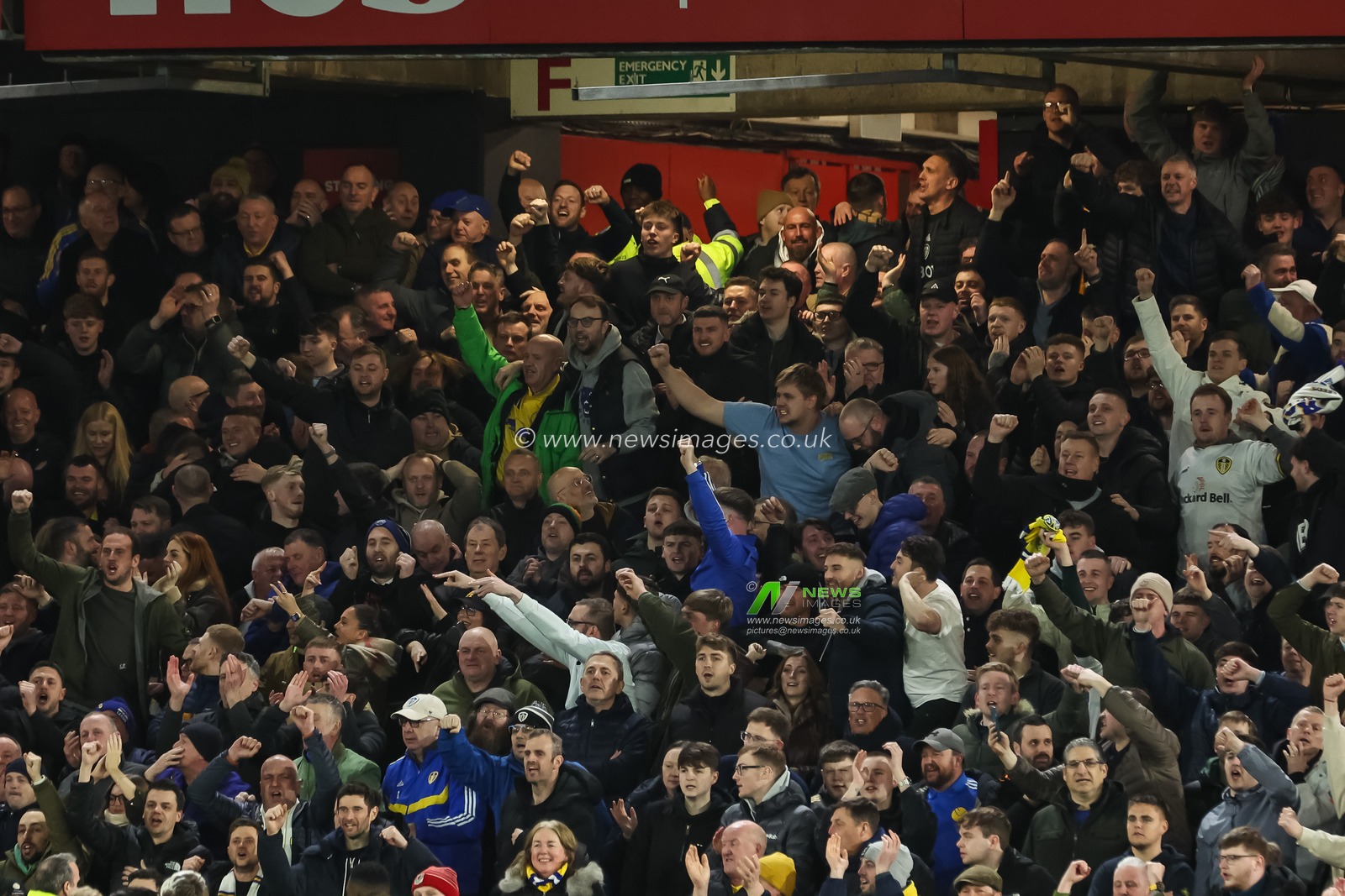 Leeds fans celebrate there sides goal to make it 1-1 during the Sky Bet Championship match Sheffield United vs Leeds United at Bramall Lane, Sheffield, United Kingdom, 24th February 2025

(Photo by Mark Cosgrove/News Images)