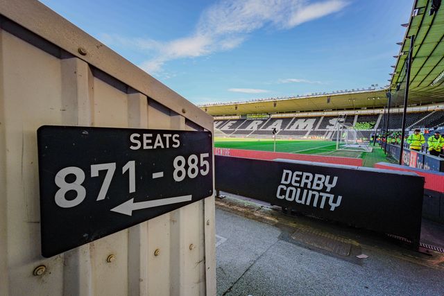 A general view of the pitch and stands during the Sky Bet Championship match Derby County vs Stoke City at Pride Park Stadium, Derby, United Kingdom on 06 April 2026

(Photo by Maynard Manyowa/News Images)