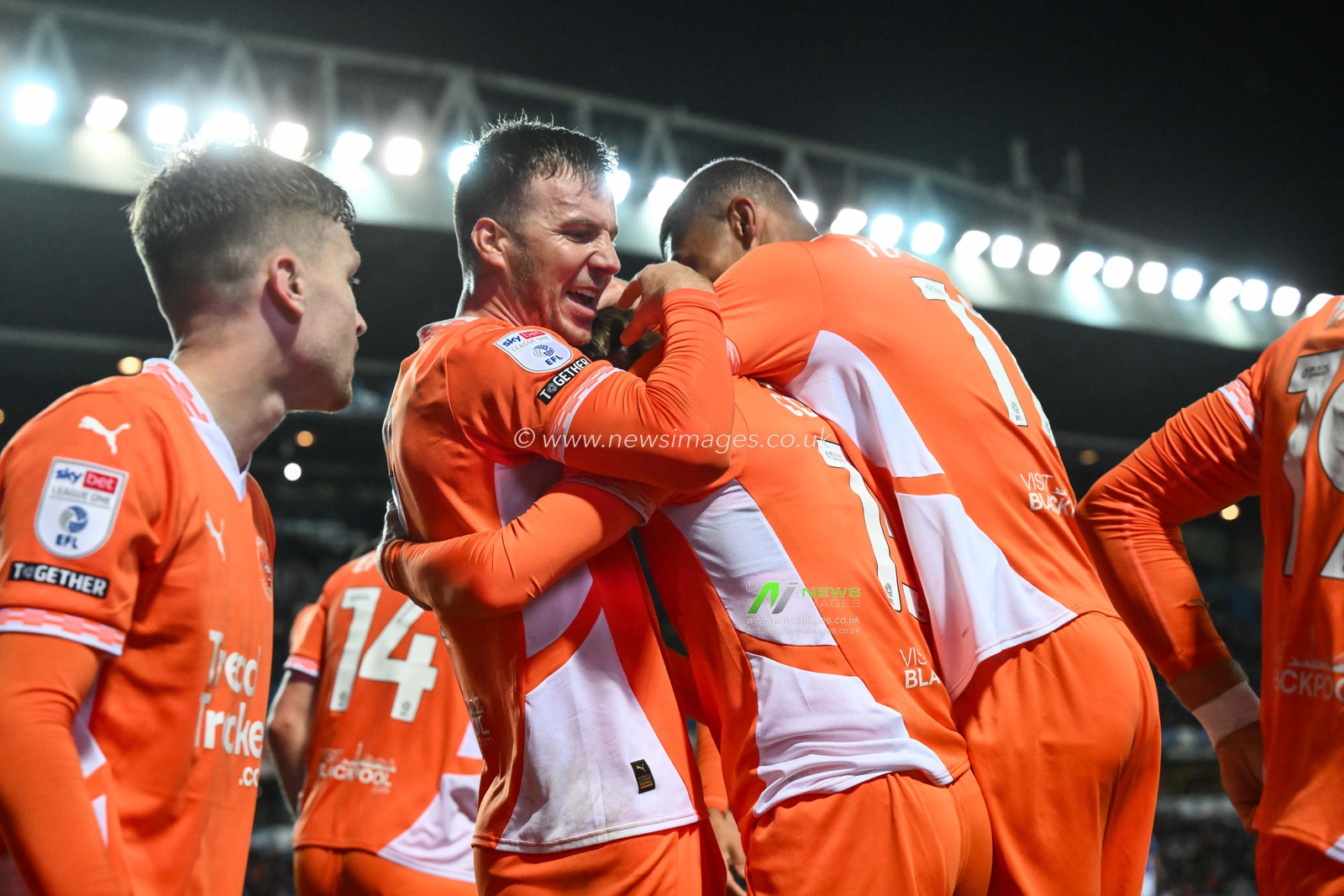 Hayden Coulson of Blackpool celebrates his goal to make it 1-2 during the Carabao Cup match Blackburn Rovers vs Blackpool at Ewood Park, Blackburn, United Kingdom, 27th August 2024

(Photo by Craig Thomas/News Images)