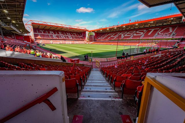 A general view of the pitch and stands during the Premier League match Nottingham Forest vs Burnley at City Ground, Nottingham, United Kingdom on 19 April 2026

(Photo by Maynard Manyowa/News Images)