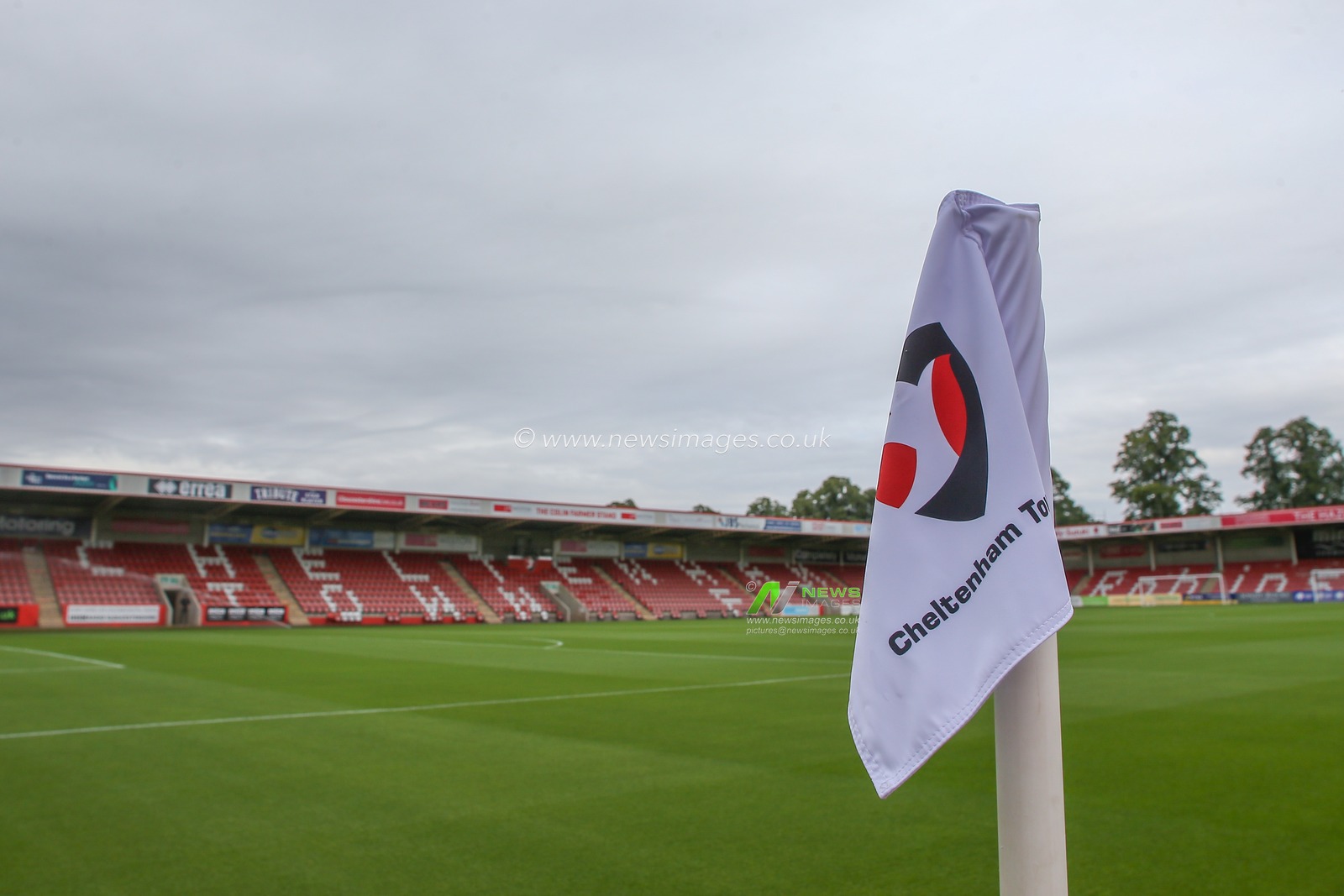 A general view inside of The Completely-Suzuki Stadium, home of Cheltenham Town ahead of the Pre-season friendly match Cheltenham Town vs West Bromwich Albion at The Completely-Suzuki Stadium, Cheltenham, United Kingdom, 18th July 2023

(Photo by Gareth Evans/News Images)