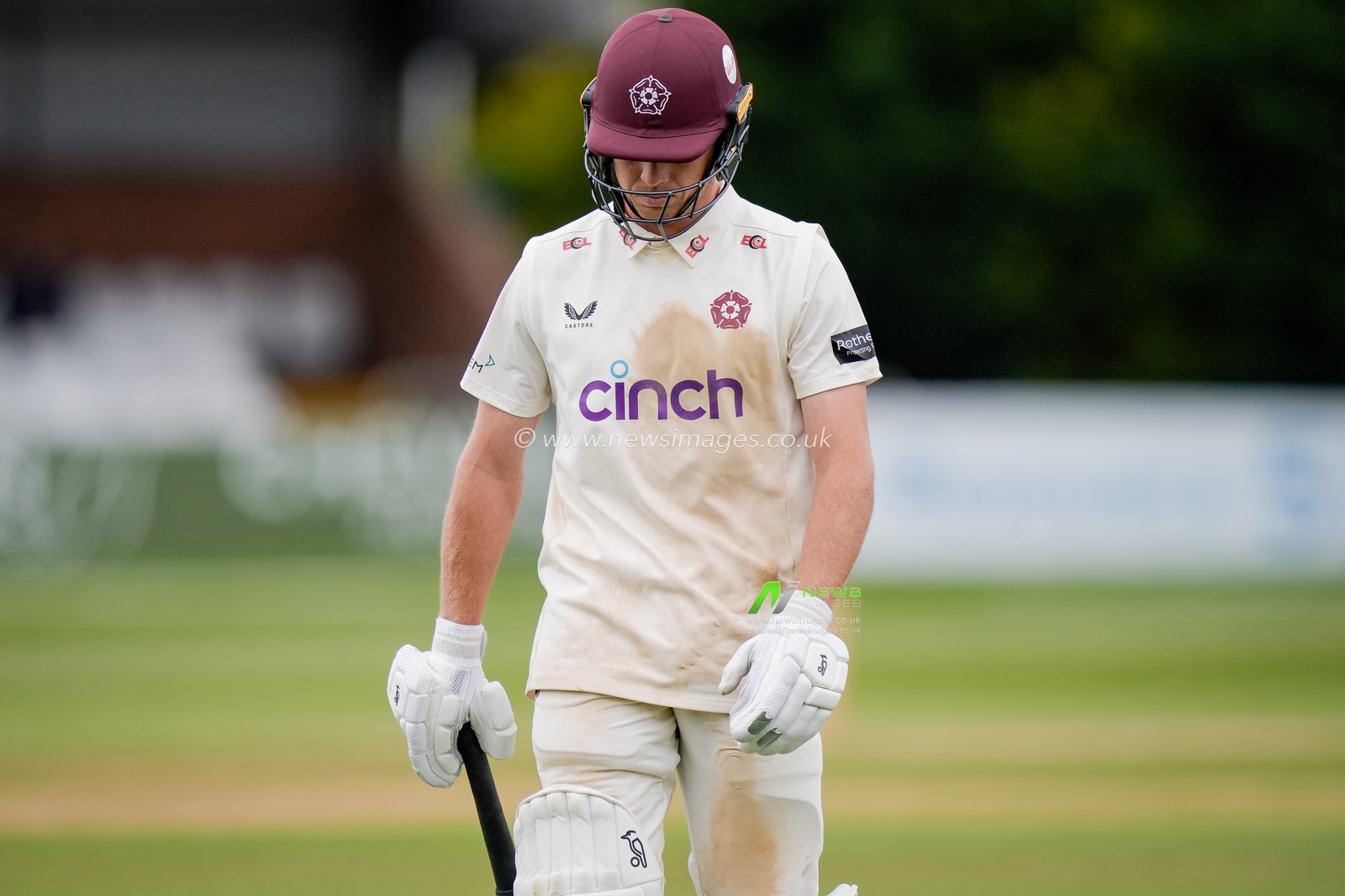 Nathan McSweeney of Northamptonshire walks off dejected after being dismissed by Zak Chappell for 62 during the County Championship Division Two Derbyshire vs Northamptonshire day four match at The Central Co-Op County Ground, Derby, United Kingdom on 11 May 2026

(Photo by Maynard Manyowa/News Images)