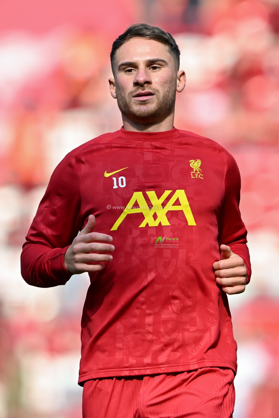 Alexis Mac Allister of Liverpool warms up ahead of the Premier League match Liverpool vs Bournemouth at Anfield, Liverpool, United Kingdom, 21st September 2024

(Photo by Cody Froggatt/News Images)