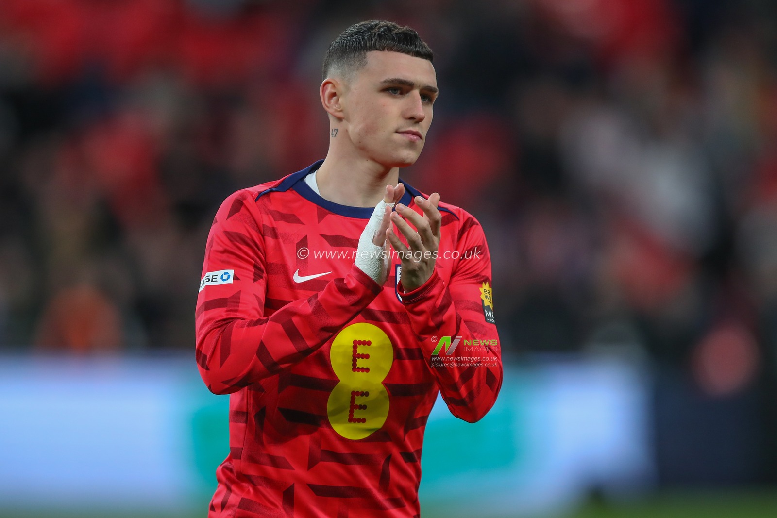 Phil Foden of England in the pregame warmup session during the International Friendly match England vs Brazil at Wembley Stadium, London, United Kingdom, 23rd March 2024

(Photo by Gareth Evans/News Images)