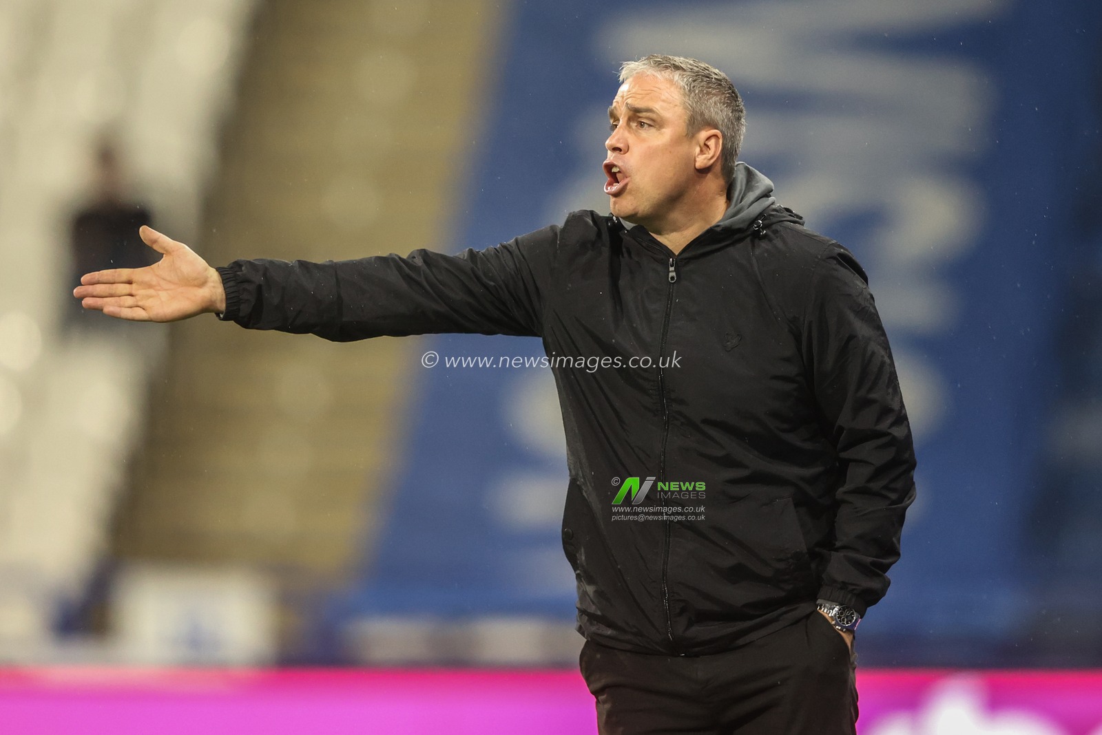 Michael Duff manager of Huddersfield Town gives his team instructions during the Bristol Street Motors Trophy match Huddersfield Town vs Barnsley at John Smith's Stadium, Huddersfield, United Kingdom, 8th October 2024

(Photo by Alfie Cosgrove/News Images)