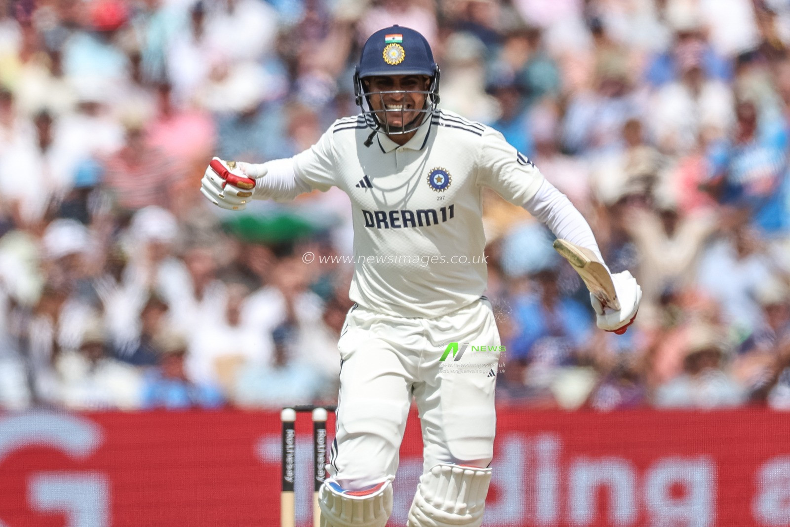 India captain Shubman Gill celebrates his double century as he tallies up 200 runs during the 2nd Rothesay Test Match day 2 England vs India at Edgbaston, Birmingham, United Kingdom, 3rd July 2025

(Photo by Mark Cosgrove/News Images)