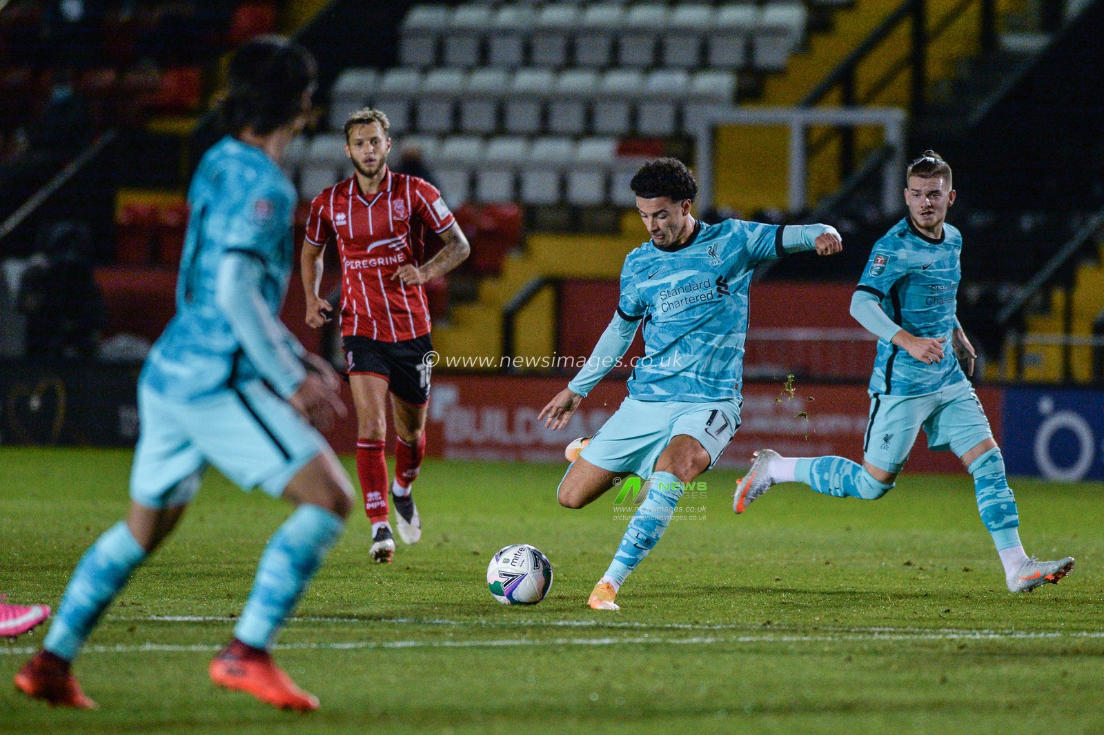 Curtis Jones (17) of Liverpool scores his second to make it 0-4