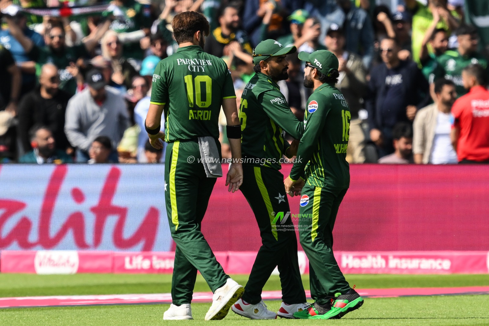 Pakistan celebrates the dismissal of Moeen Ali of England during the Vitality T20 International Series match England vs Pakistan at Edgbaston, Birmingham, United Kingdom, 25th May 2024

(Photo by Craig Thomas/News Images)