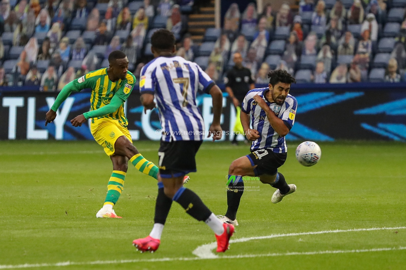 Rekeem Harper (16) of West Bromwich Albion shoots on goal