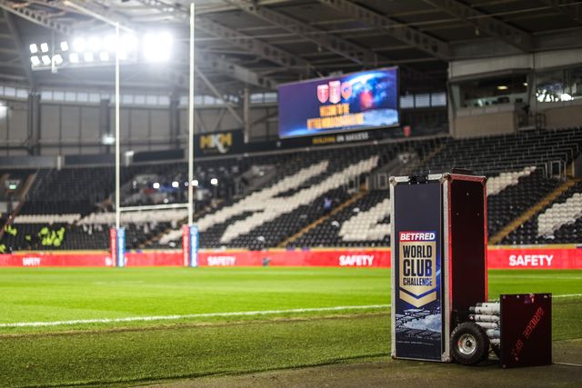 A general view of MKM Stadium ahead of the World Club Challenge 2026 match Hull KR vs Brisbane Broncos at MKM Stadium, Hull, United Kingdom on 19 February 2026

(Photo by Alfie Cosgrove/News Images)