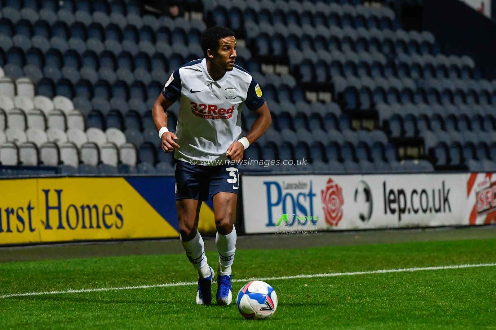 Scott Sinclair #31 of Preston North End looks for a passing option