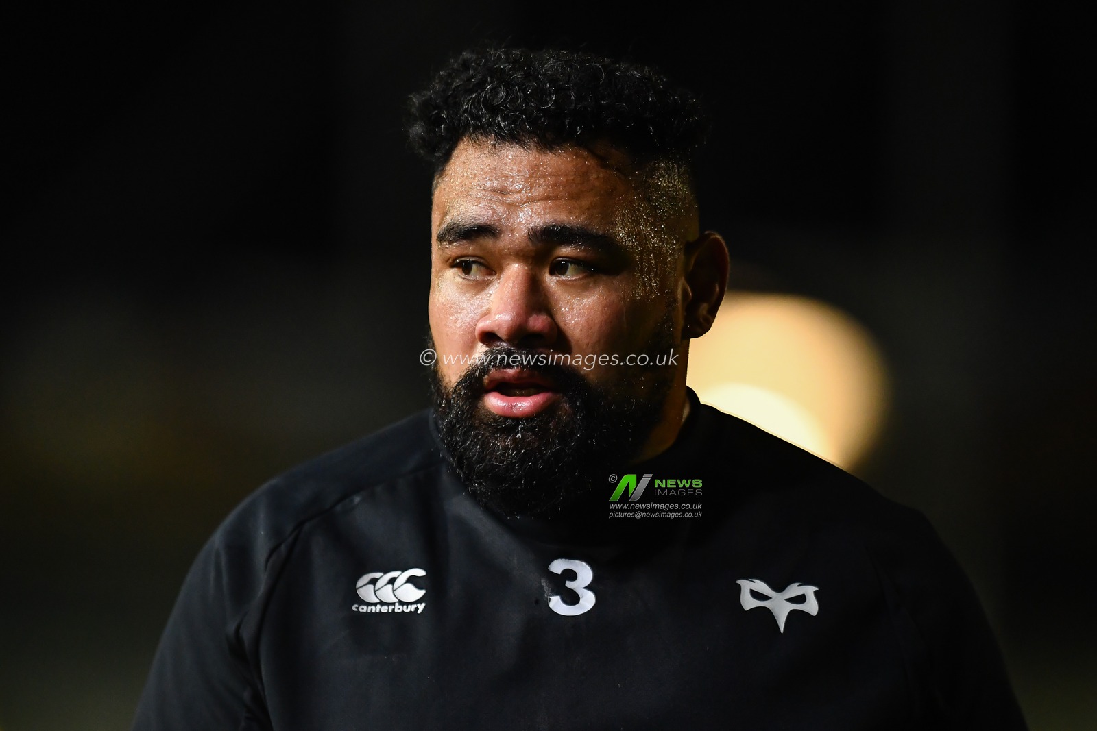 Maâ€™afu Fia of Ospreys during pre match warm up