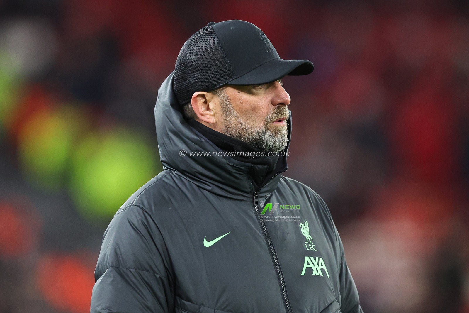 JÃ¼rgen Klopp Manager of Liverpool during the pre-game warmup ahead of the UEFA Europa League Group E match Liverpool vs LASK at Anfield, Liverpool, United Kingdom, 30th November 2023

(Photo by Mark Cosgrove/News Images)