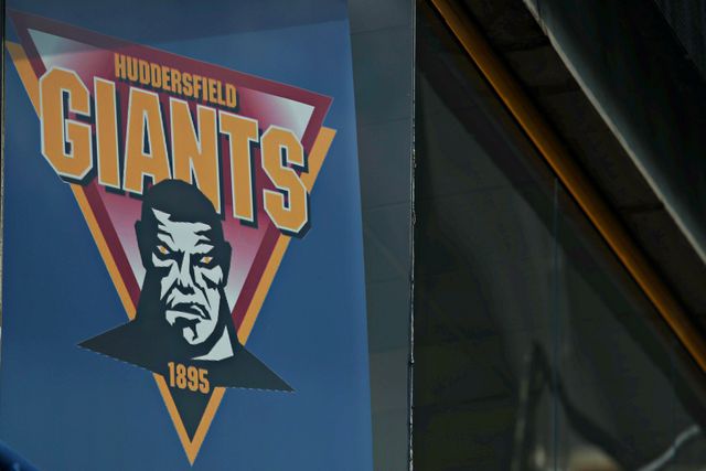 The Huddersfield Giants badge before the Betfred Super League round 19 match Huddersfield Giants vs Wakefield Trinity at the Accu Stadium, Huddersfield, United Kingdom, 18th July 2025

(Photo by Sam Eaden/News Images)