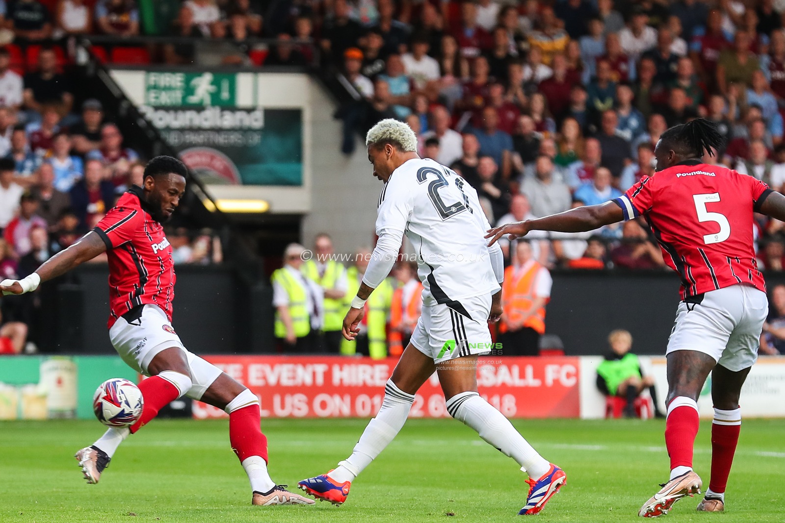 Morgan Rogers of Aston Villa scores a goal to make it 0-2 during the Pre-season friendly match Walsall vs Aston Villa at Bescot Stadium, Walsall, United Kingdom, 17th July 2024

(Photo by Gareth Evans/News Images)