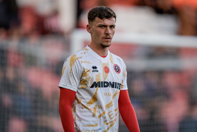 Harrison Burrows of Sheffield United in the pregame warmup session  during the Sky Bet Championship match Sheffield United vs Blackburn Rovers at Bramall Lane, Sheffield, United Kingdom on 22 April 2026

(Photo by Maynard Manyowa/News Images)