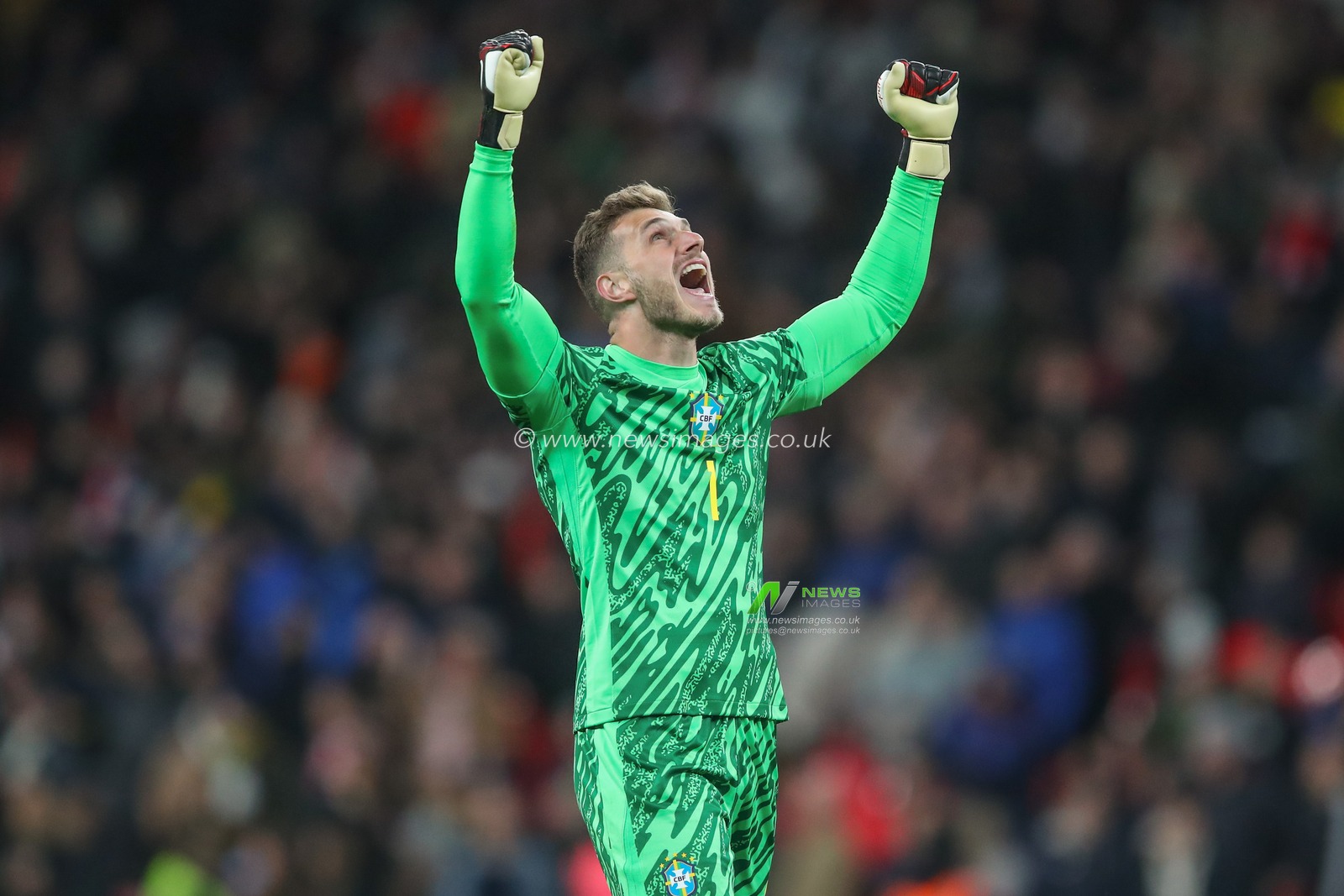 Bento of Brazil celebrates the win during the International Friendly match England vs Brazil at Wembley Stadium, London, United Kingdom, 23rd March 2024

(Photo by Gareth Evans/News Images)
