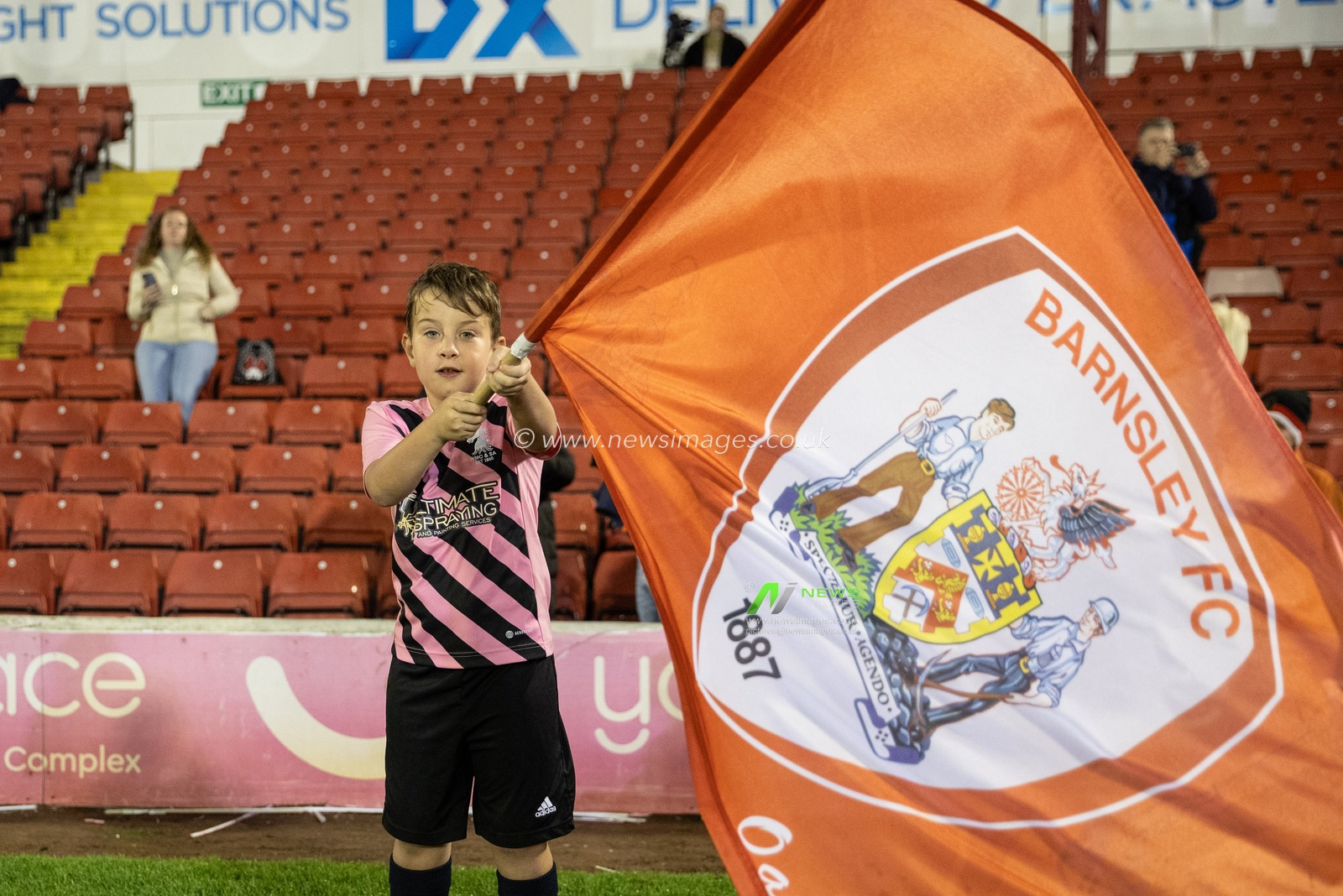Flag bearers during the Sky Bet League 1 match Barnsley vs Portsmouth at Oakwell, Barnsley, United Kingdom, 19th September 2023

(Photo by Mark Cosgrove/News Images)