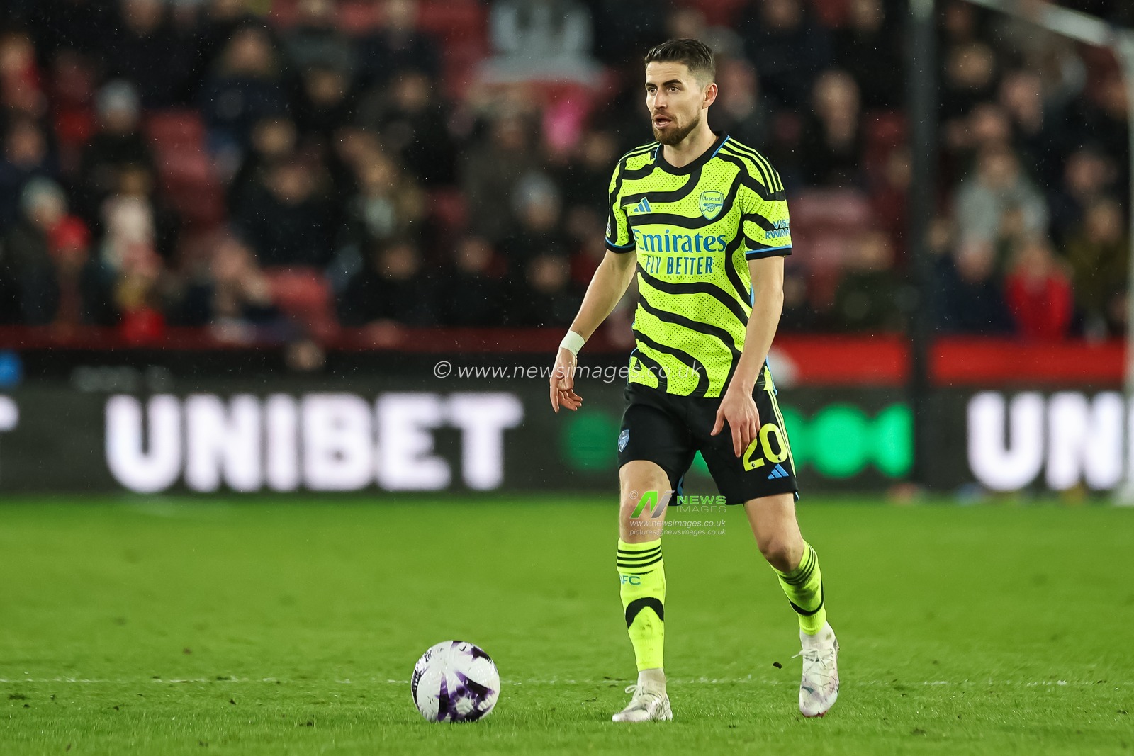 Jorginho of Arsenal in action during the Premier League match Sheffield United vs Arsenal at Bramall Lane, Sheffield, United Kingdom, 4th March 2024

(Photo by Mark Cosgrove/News Images)