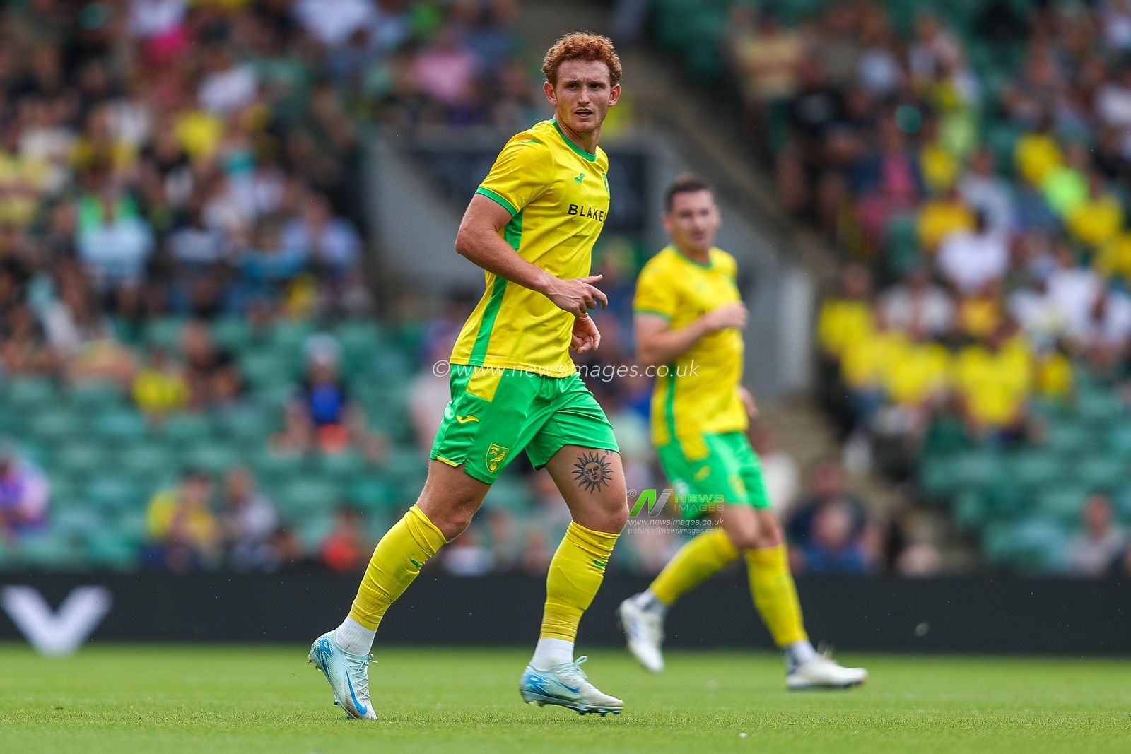 Josh Sargent of Norwich City in action during the Pre-season friendly match Norwich City vs St. Pauli at Carrow Road, Norwich, United Kingdom, 3rd August 2024

(Photo by Izzy Poles/News Images)