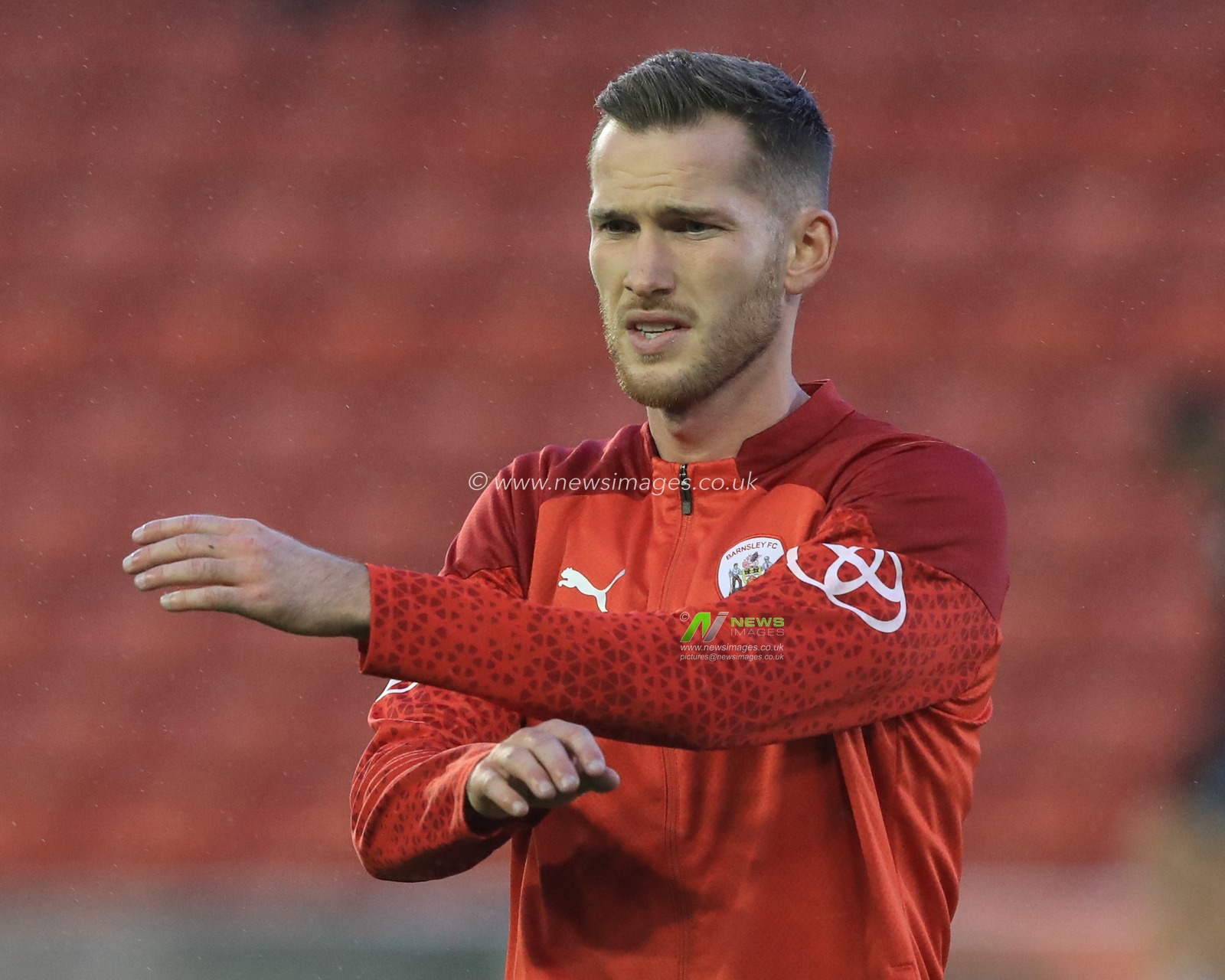 Jamie McCart #26 of Barnsley in the pregame warmup session during the Sky Bet League 1 match Barnsley vs Portsmouth at Oakwell, Barnsley, United Kingdom, 19th September 2023

(Photo by Alfie Cosgrove/News Images)