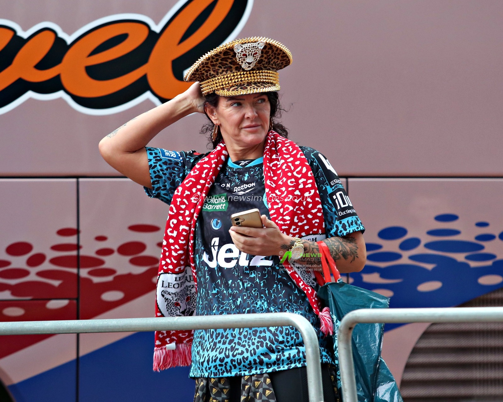 A Leigh fan before the Betfred Super League Round 13 match Huddersfield Giants vs Leigh Leopards at John Smith's Stadium, Huddersfield, United Kingdom, 29th May 2025(Photo by Sam Eaden/News Images)