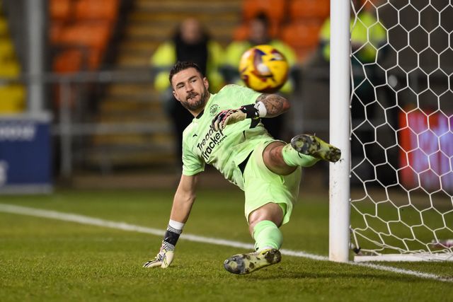 Richard O'Donnell of Blackpool concedes a penalty during the Vertu Trophy match Blackpool vs Aston Villa U21 at Bloomfield Road, Blackpool, United Kingdom, 17th December 2024

(Photo by Craig Thomas/News Images)
