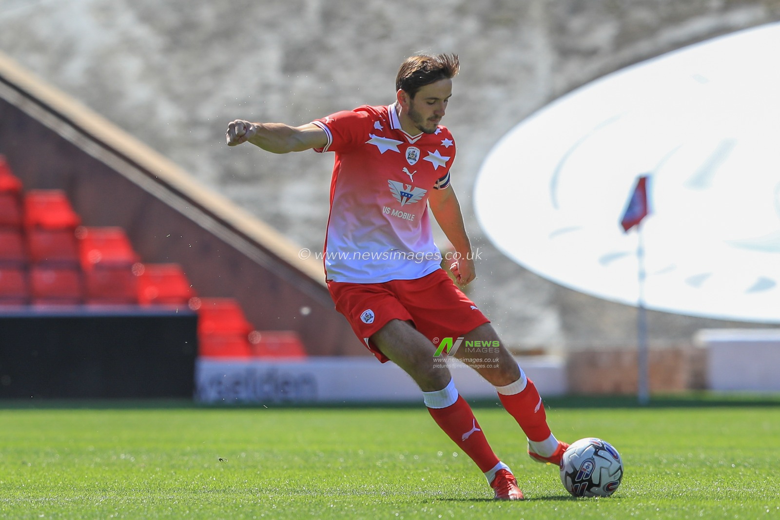 Liam Kitching #5 of Barnsley kicks the ball during the Pre-season friendly match Barnsley vs Crewe Alexandra at Oakwell, Barnsley, United Kingdom, 29th July 2023

(Photo by Alfie Cosgrove/News Images)