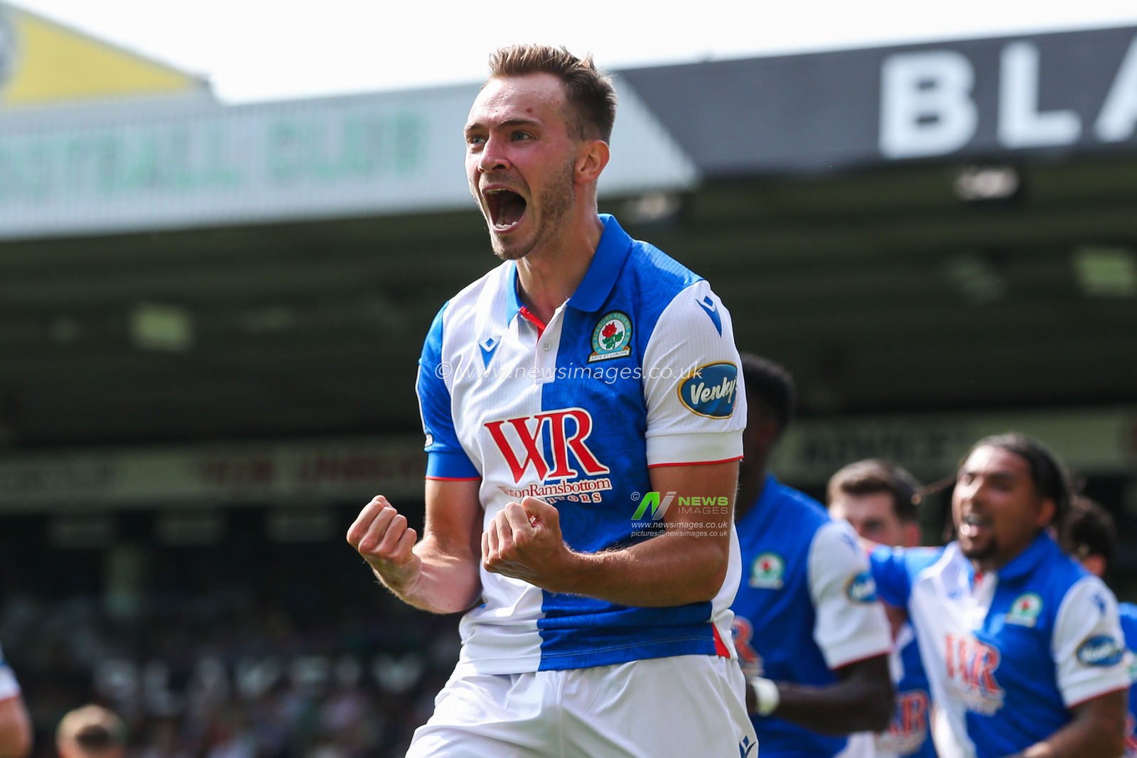 Ryan Hedges of Blackburn Rovers celebrates after scoring the team's first goal during the Sky Bet Championship match Norwich City vs Blackburn Rovers at Carrow Road, Norwich, United Kingdom, 17th August 2024

(Photo by Izzy Poles/News Images)