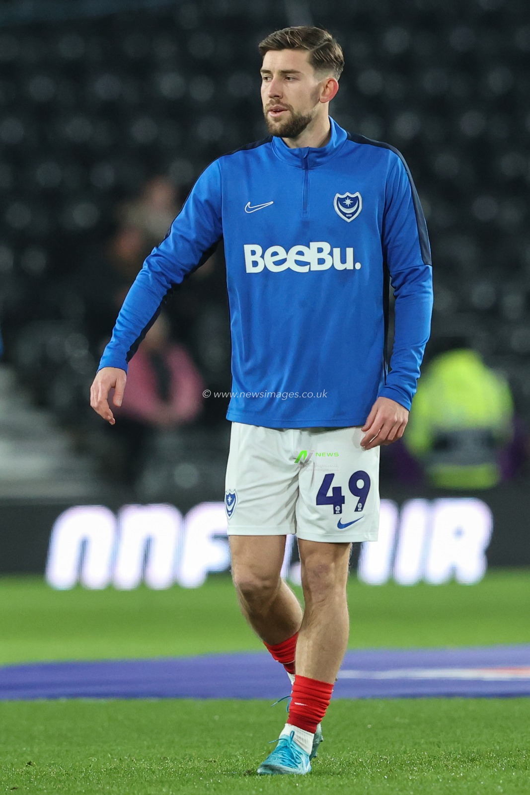 Callum Lang of Portsmouth in the pregame warmup session during the Sky Bet Championship match Derby County vs Portsmouth at Pride Park Stadium, Derby, United Kingdom, 13th December 2024

(Photo by Alfie Cosgrove/News Images)