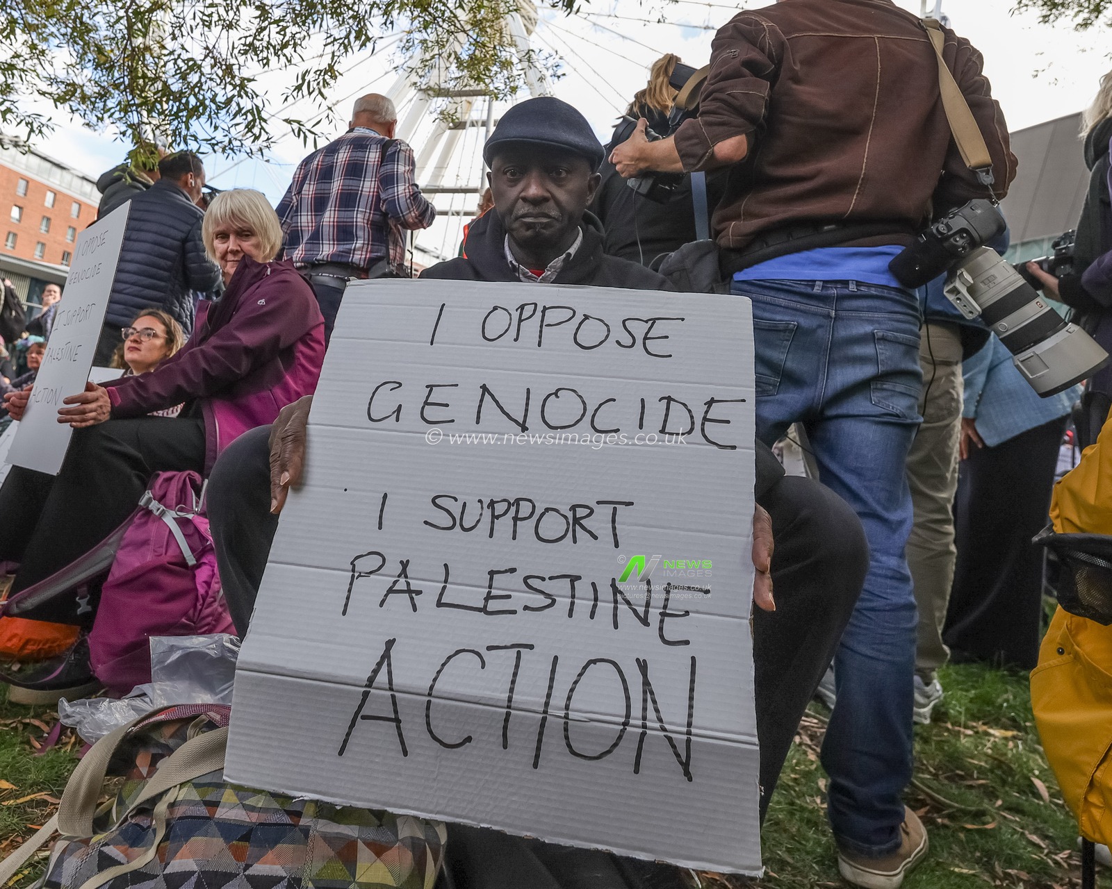 Protesters outside holding signs saying “I appose genocide, I support Palestine action”make a stance outside during the Labour Party Annual Conference 2025 at The ACC, Liverpool, United Kingdom, 28th September 2025

(Photo by Mark Cosgrove/News Images)
