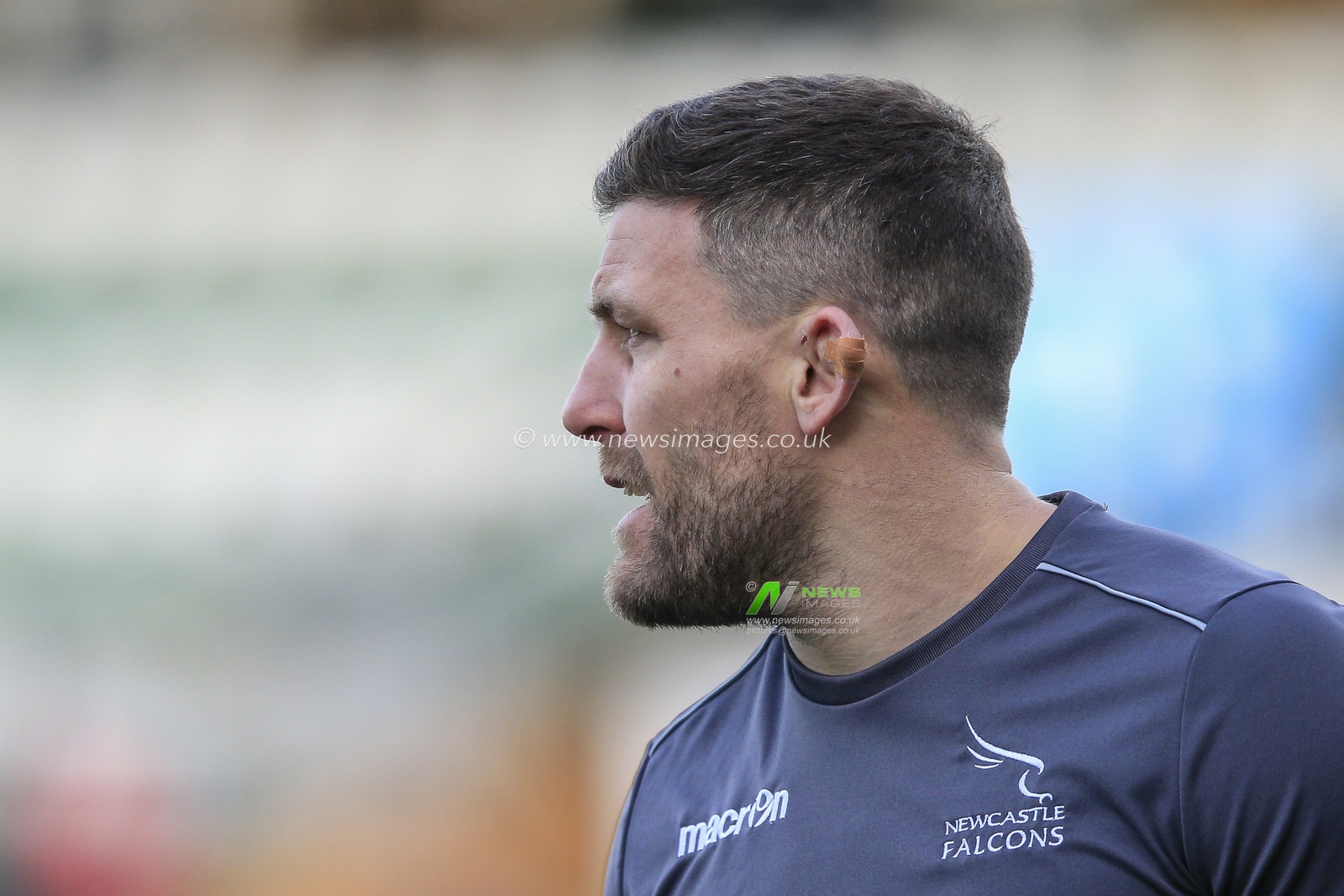 Mark Wilson of Newcastle Falcons during the pre-game warm up
