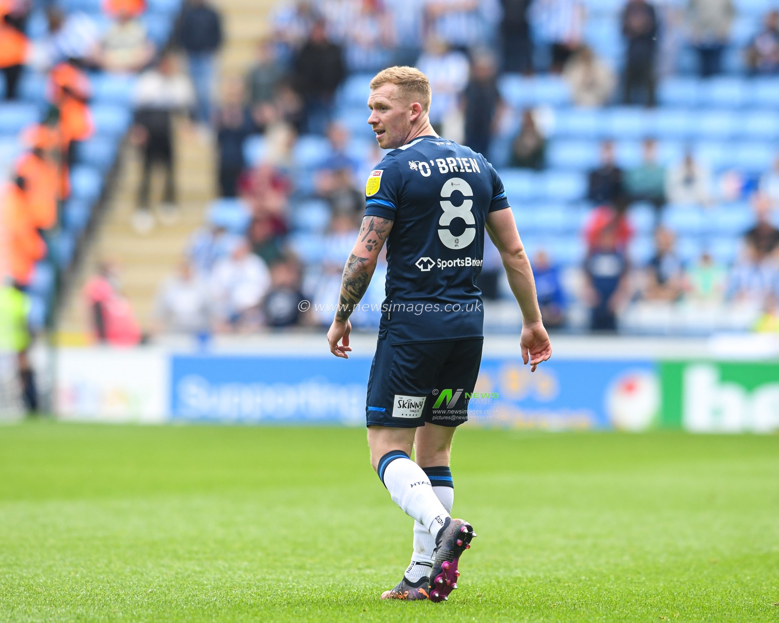 Lewis O'Brien #8 of Huddersfield Town in action during the game