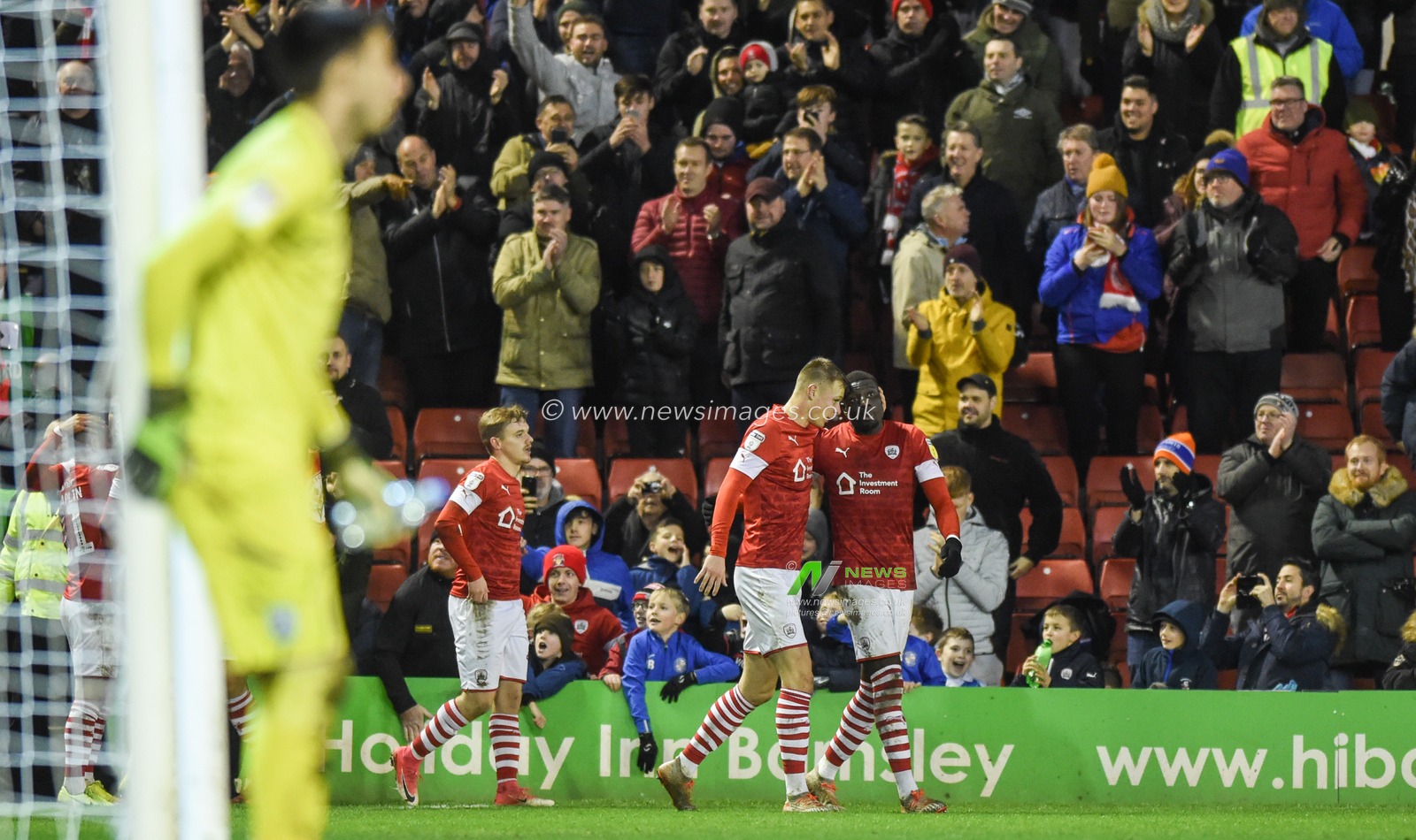 11th January 2020, Oakwell, Barnsley, England; Sky Bet Championship, Barnsley v Huddersfield Town : Conor Chaplin (11) of Barnsley FC celebrates goal.

Credit: Dean Williams/News Images