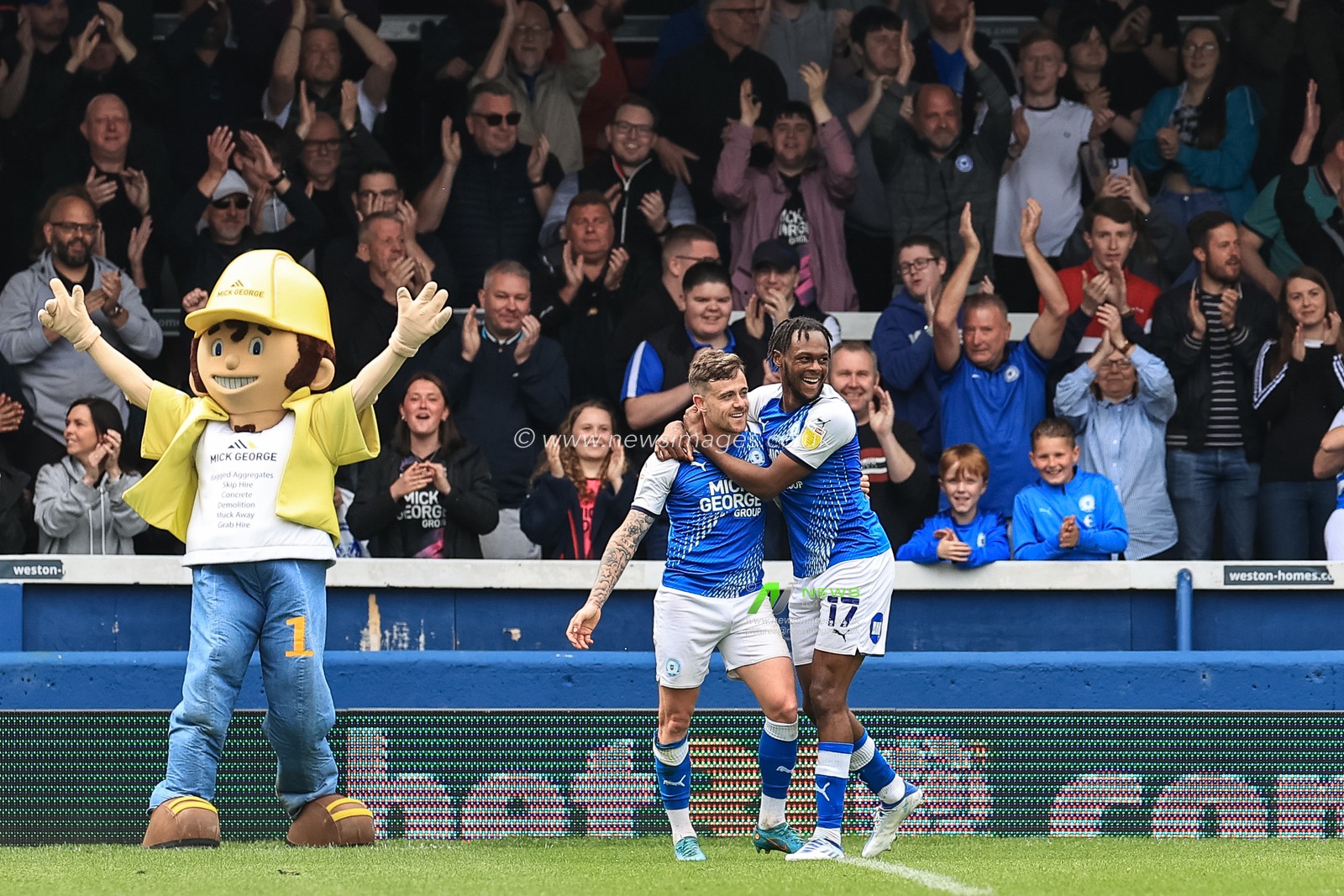 Sammie Szmodics #7 of Peterborough United celebrates his goal to make it 2-0