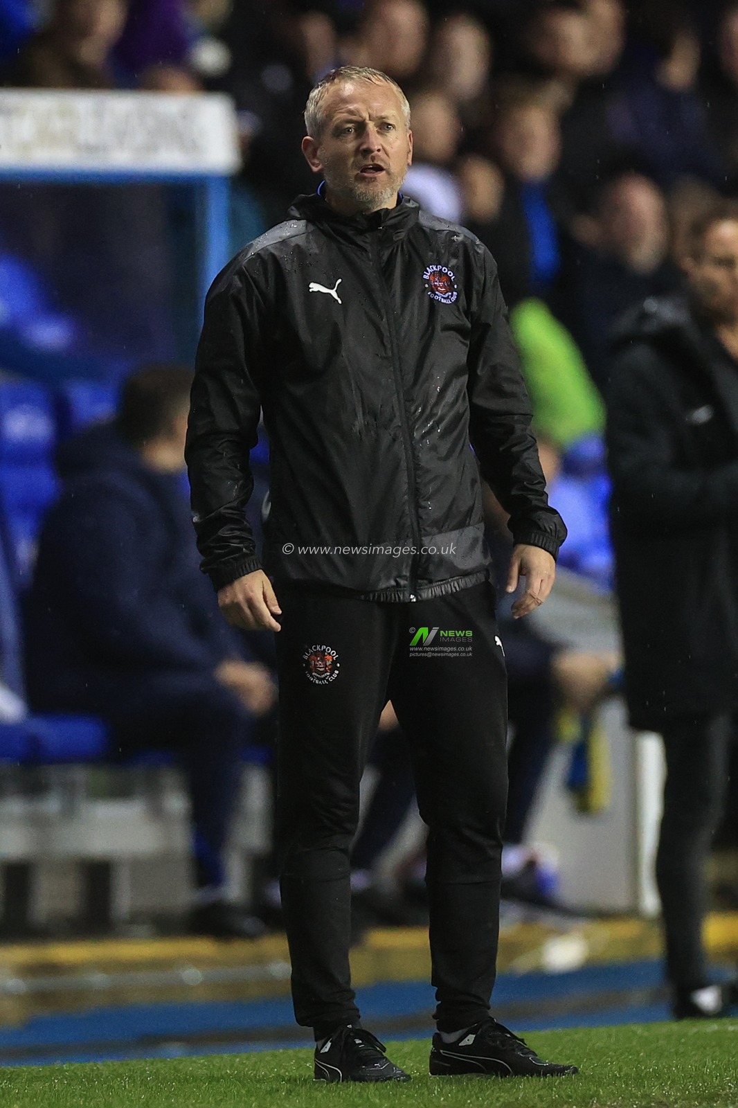 Neil Critchley Head Coach of Blackpool during the game
