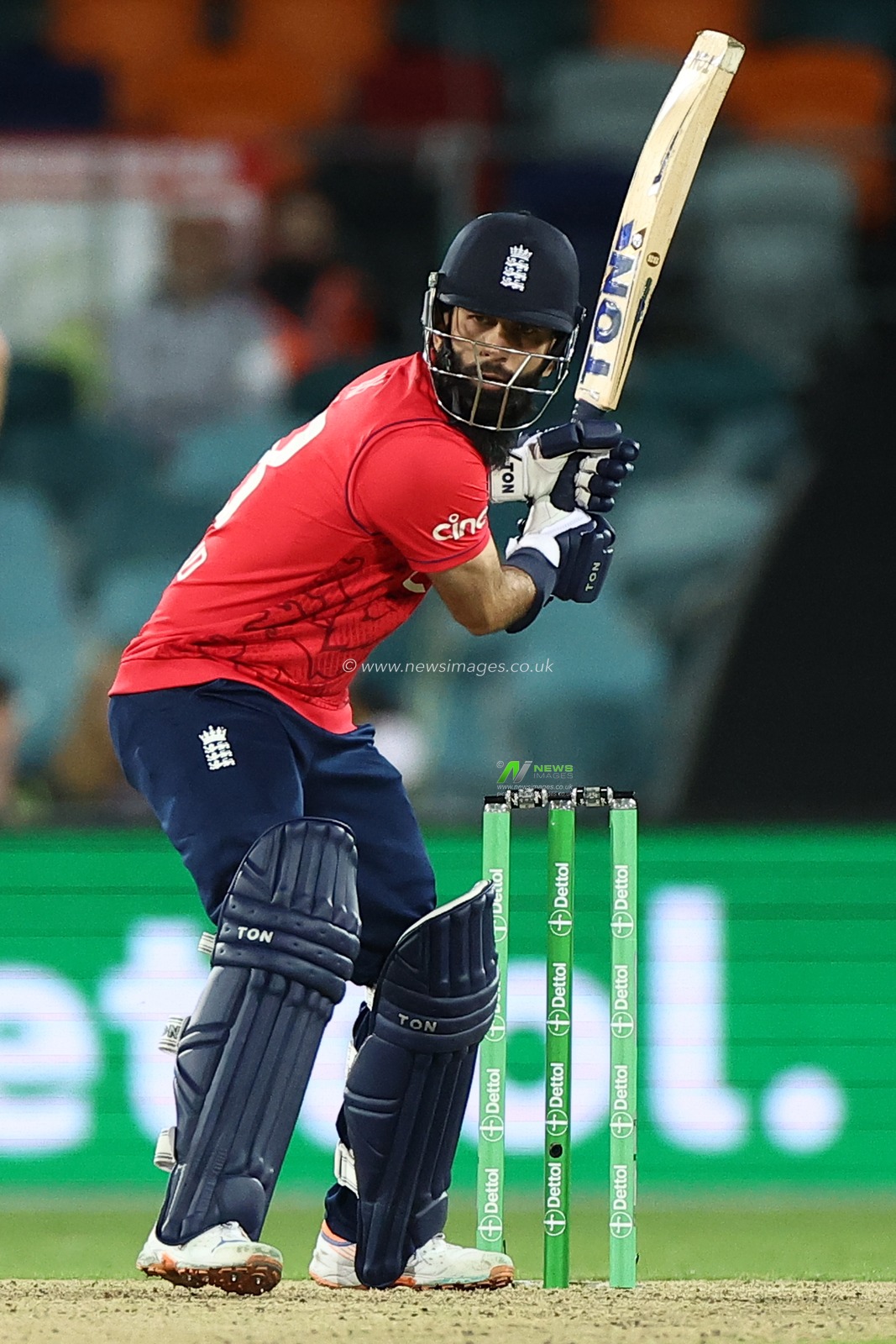 Moeen Ali of England is seen during the Dettol T20I Series 2 of 3 match Australia vs England at Manuka Oval, Canberra, Australia, 12th October 2022

(Photo by Patrick Hoelscher/News Images)