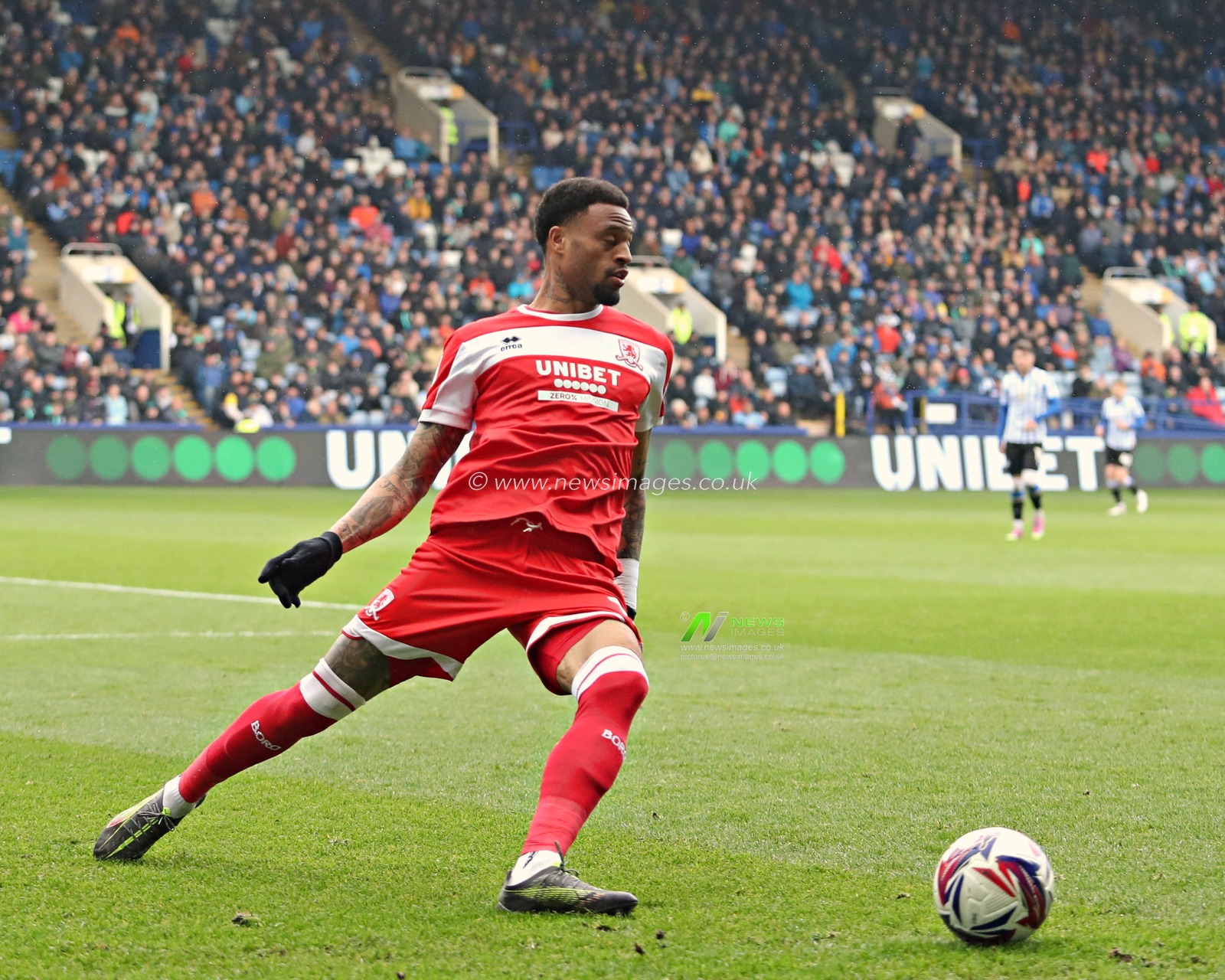 Delano Burgzorg of Middlesbrough Football Club during the Sky Bet Championship match Sheffield Wednesday vs Middlesbrough at Hillsborough, Sheffield, United Kingdom, 21st April 2025

(Photo by Sam Eaden/News Images)