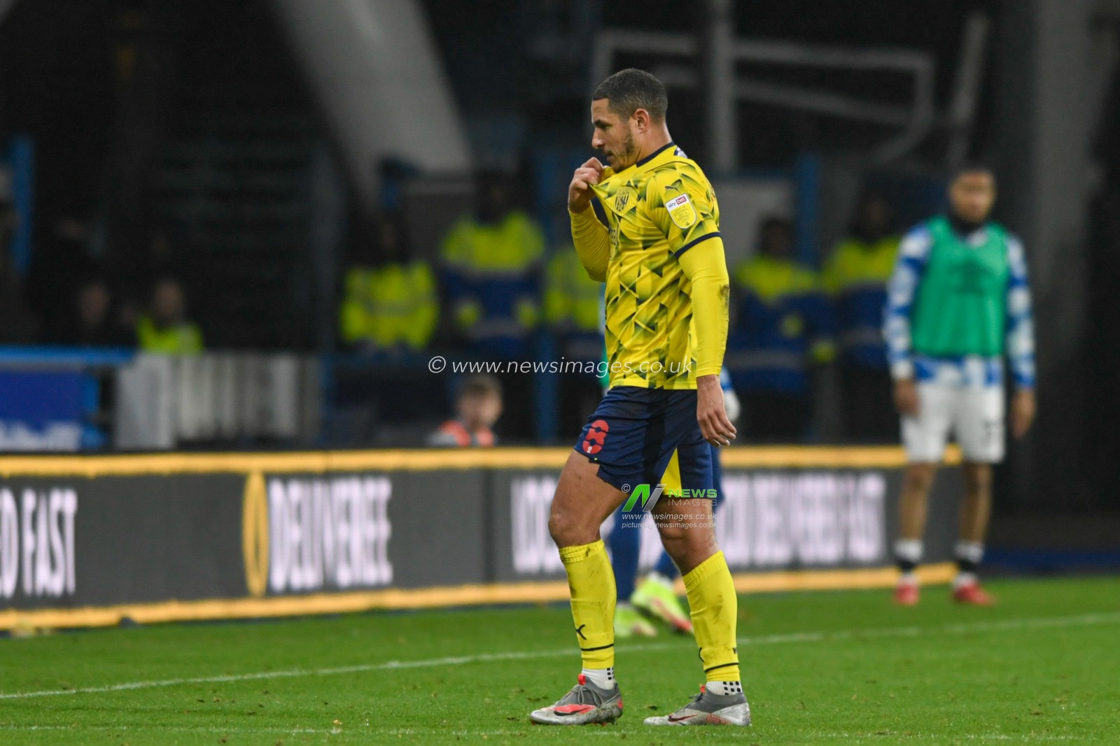 Jake Livermore #8 of West Bromwich Albion is sent off after receiving a red card from referee Tim Robinson