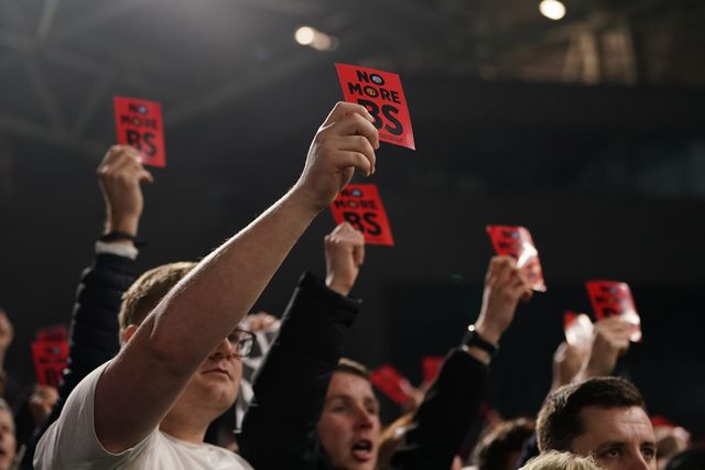 No more bs held up by away support during the Premier League match Fulham vs West Ham United at Craven Cottage, London, United Kingdom on 04 March 2026

(Photo by Harvey Murphy/News Images)