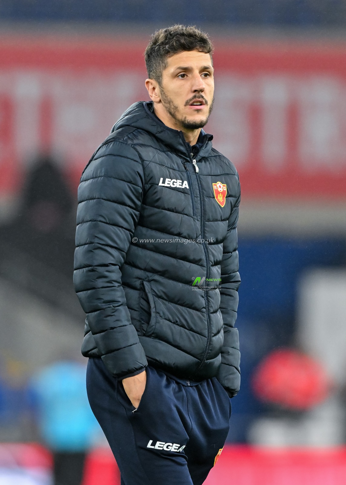 Stevan JovetiÄ‡ of Montenegro inspects the pitch ahead of the UEFA Nations League - League B - Group 4 match Wales vs Montenegro at Cardiff City Stadium, Cardiff, United Kingdom, 14th October 2024

(Photo by Cody Froggatt/News Images)