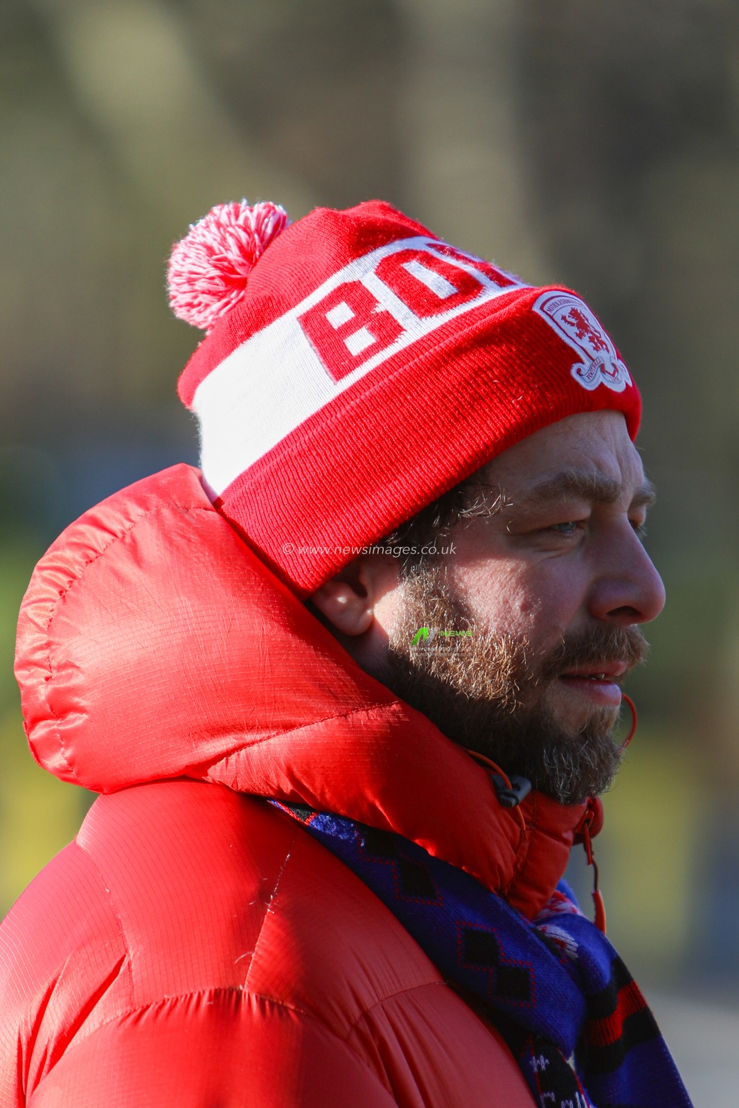 Middlesbrough fan arrives ahead of the Sky Bet Championship match Preston North End vs Middlesbrough at Deepdale, Preston, United Kingdom, 25th January 2025

(Photo by Jorge Horsted/News Images)