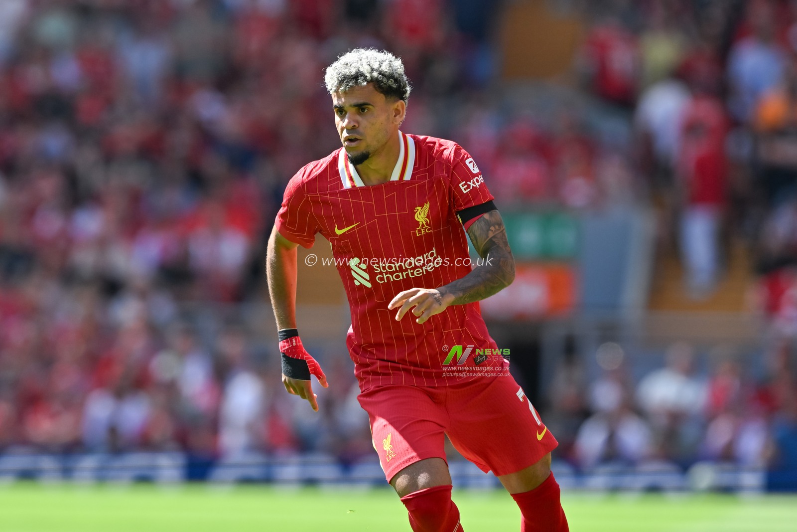 Luis DÃ­az of Liverpool during the Pre-season friendly match Liverpool vs Sevilla at Anfield, Liverpool, United Kingdom, 11th August 2024

(Photo by Cody Froggatt/News Images)