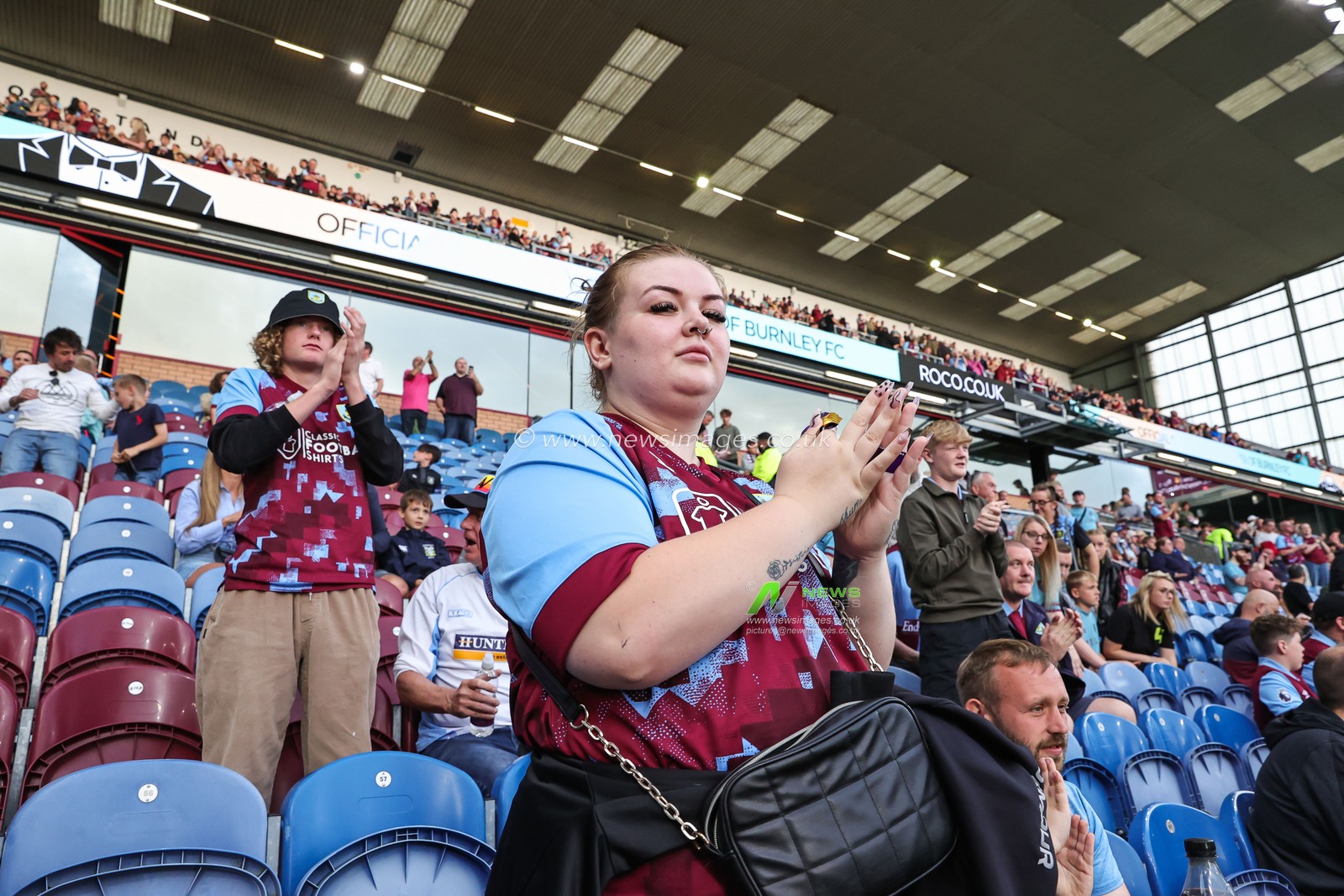 Fans begin to take their seats ahead of the Premier League match Burnley vs Manchester City at Turf Moor, Burnley, United Kingdom, 11th August 2023

(Photo by Mark Cosgrove/News Images)