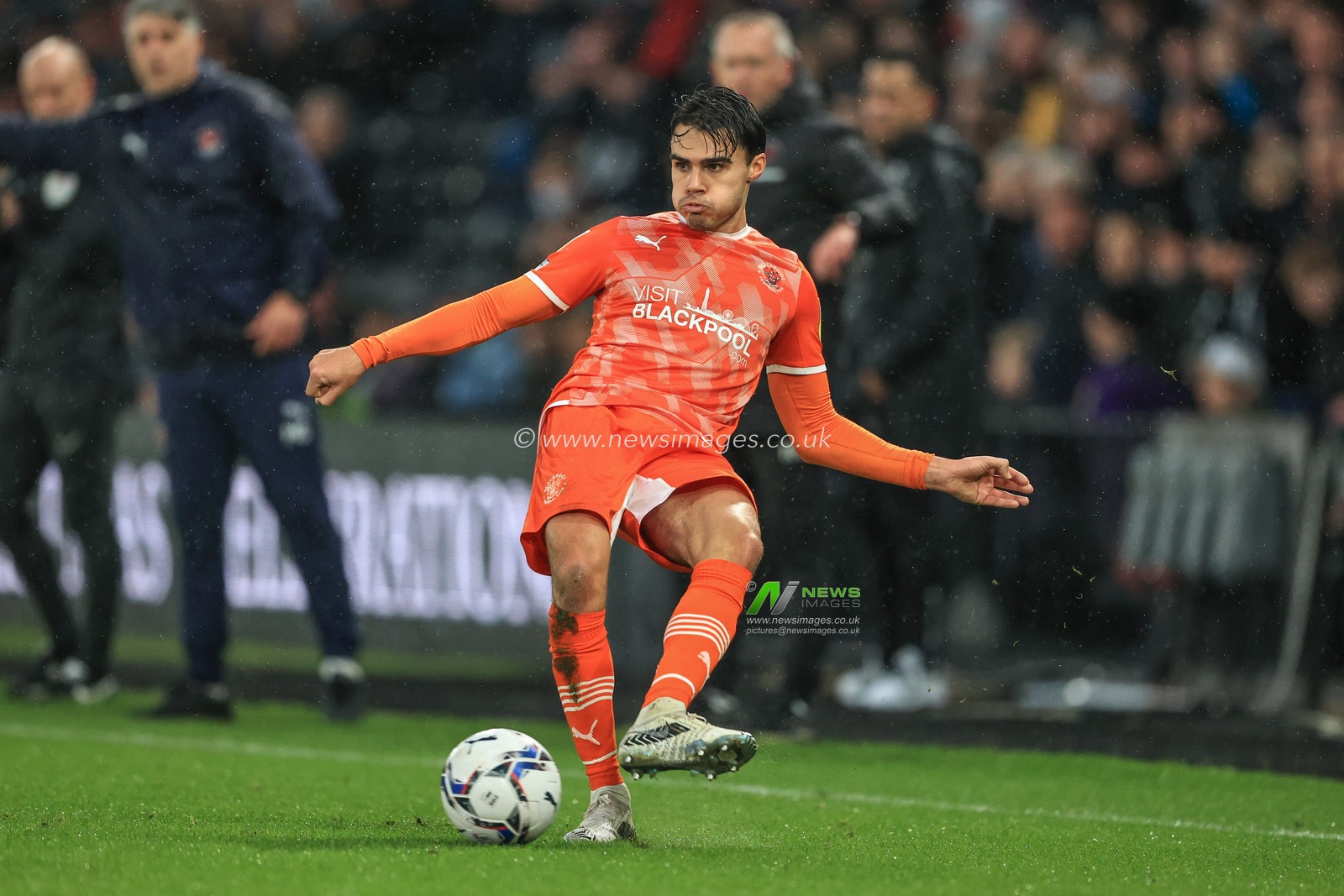 Reece James #5 of Blackpool during the game