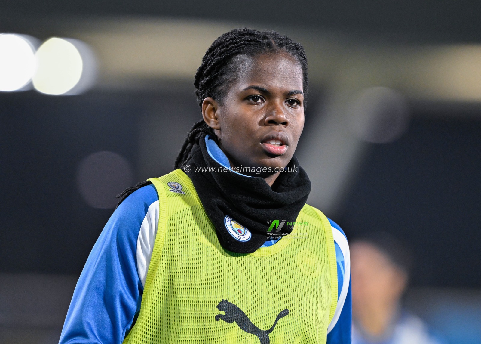 Khadija Shaw of Manchester City Women warms up ahead of the match, during the FA Women's League Cup Semi-Final match Manchester City Women vs Chelsea FC Women at Joie Stadium, Manchester, United Kingdom, 7th March 2024

(Photo by Cody Froggatt/News Images)